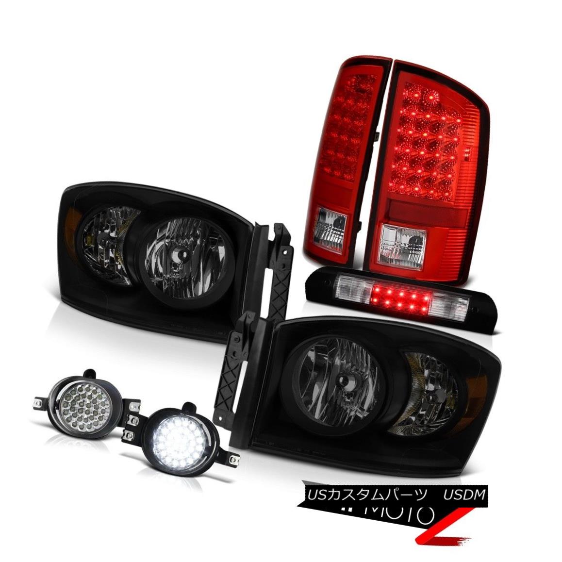 ヘッドライト 07-08 Dodge Ram 1500 St Headlamps Fog Lamps High Stop Lamp Wine Red Tail Lights 07-08ダッジラム1500セントヘッドランプフォグランプハイストップランプワインレッドテールライト 【並行輸入品】