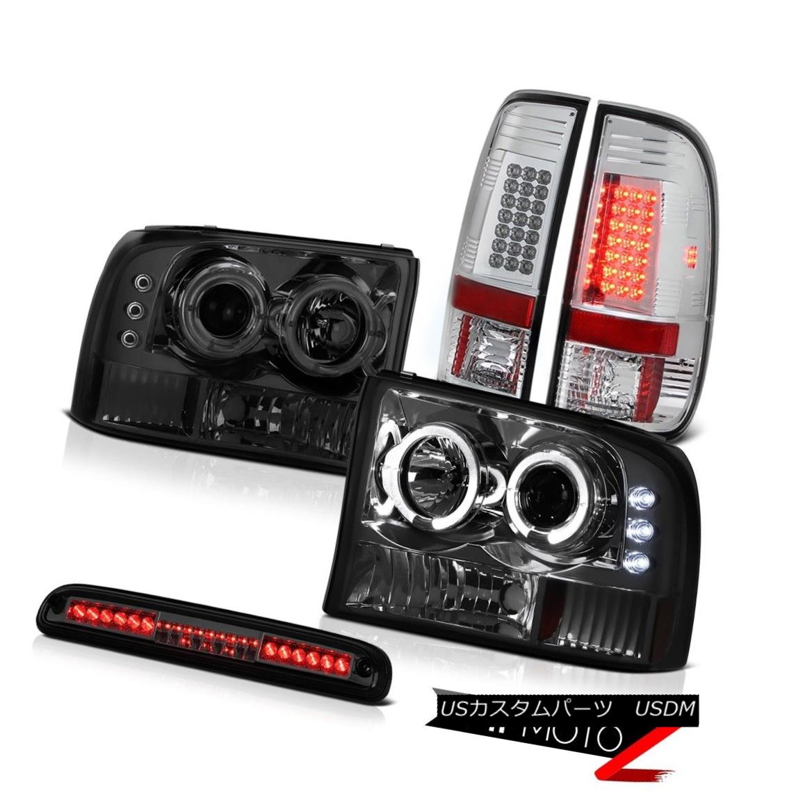 ヘッドライト 99 00 01 02 03 04 F250 Smoke Halo Headlights Bright LED Tail Light High Brake 99 00 01 02 03 04 F250スモークハローヘッドライトブライトLEDテールライトハイブレーキ 【並行輸入品】