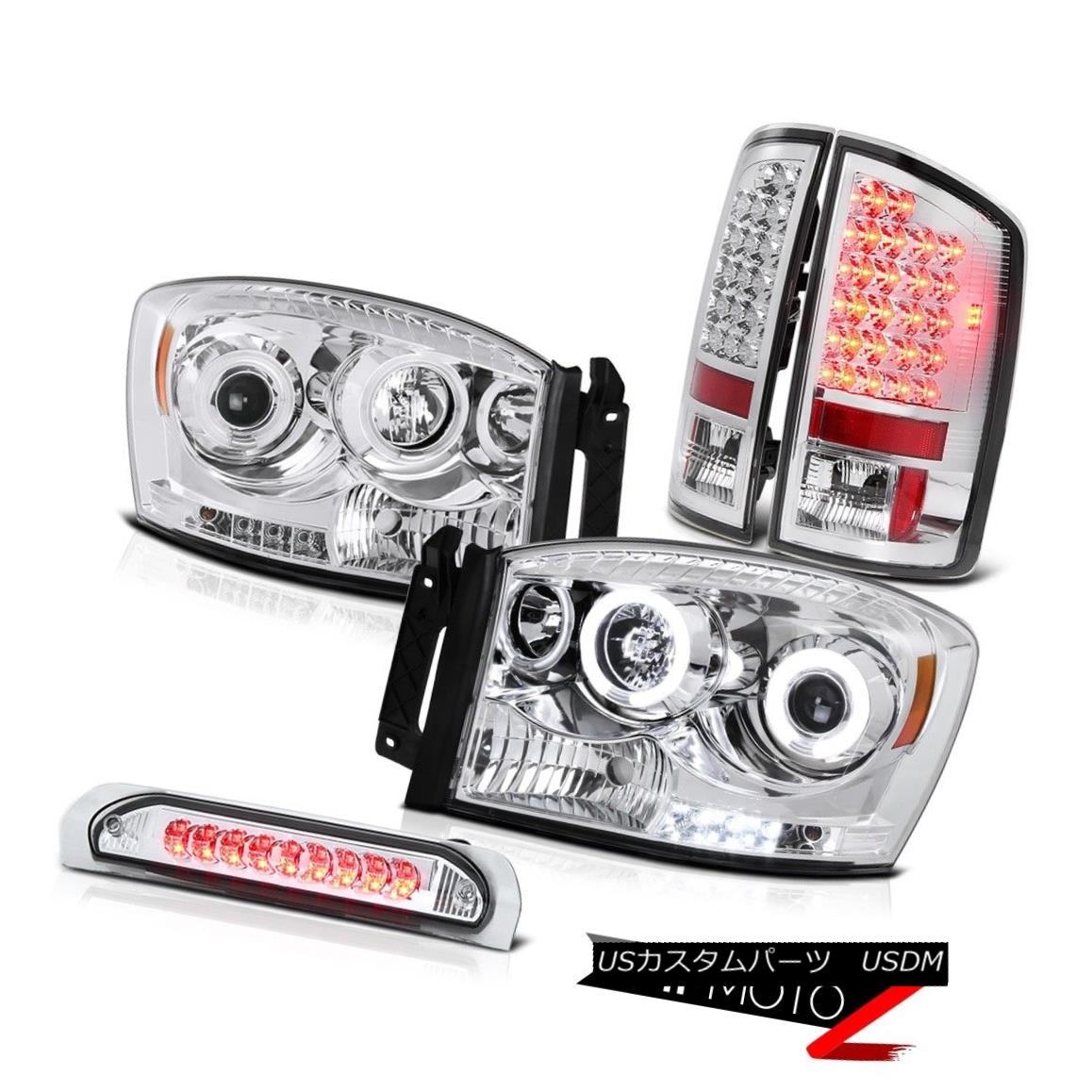 ヘッドライト 07-08 Dodge RAM Euro CCFL HaLo Projector Headlight+LED Tail Light+3rd Brake Lamp 07-08ダッジRAMユーロCCFLハロープロジェクターヘッドライト+ LEDテールライト+第3ブレーキランプ 【並行輸入品】