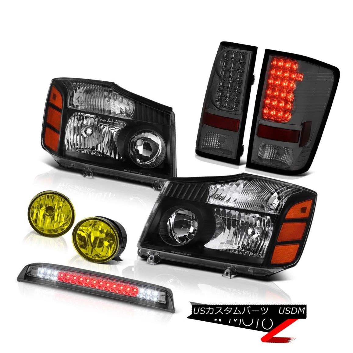 ヘッドライト L+R HeadLamp Tail Light Yellow Fog Smoke Third Brake LED For 2004-2015 Titan XE L + R HeadLampテールライトイエローフォグスモークサードブレーキLED 2004-2015 Titan XE 【並行輸入品】