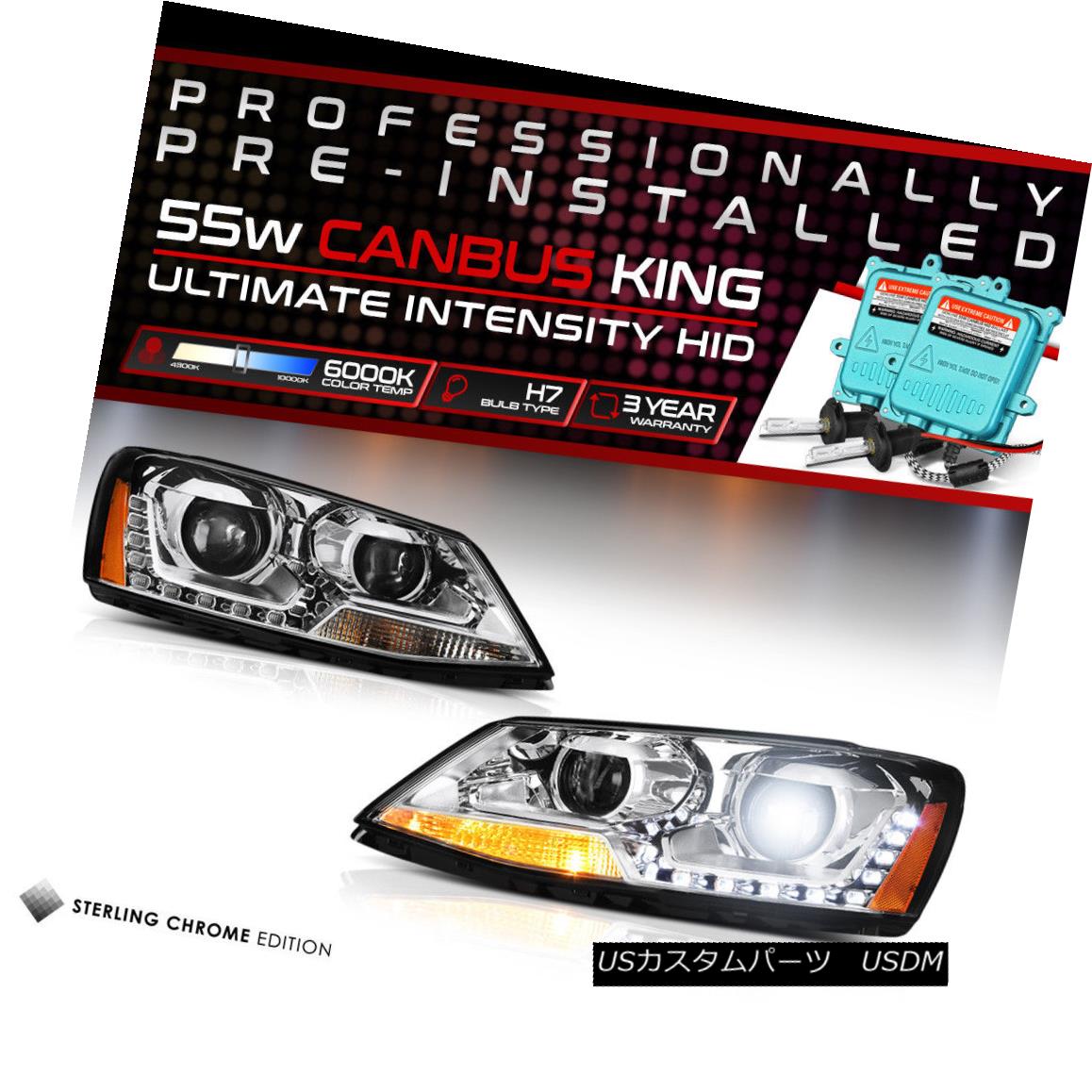 ヘッドライト [Pre-Installed HID Low Beam] 2011-2014 VW Jetta LED DRL Headlights Replacement [プリインストールされたHIDロービーム] 2011-2014 VWジェッタLED DRLヘッドライトの交換 【並行輸入品】