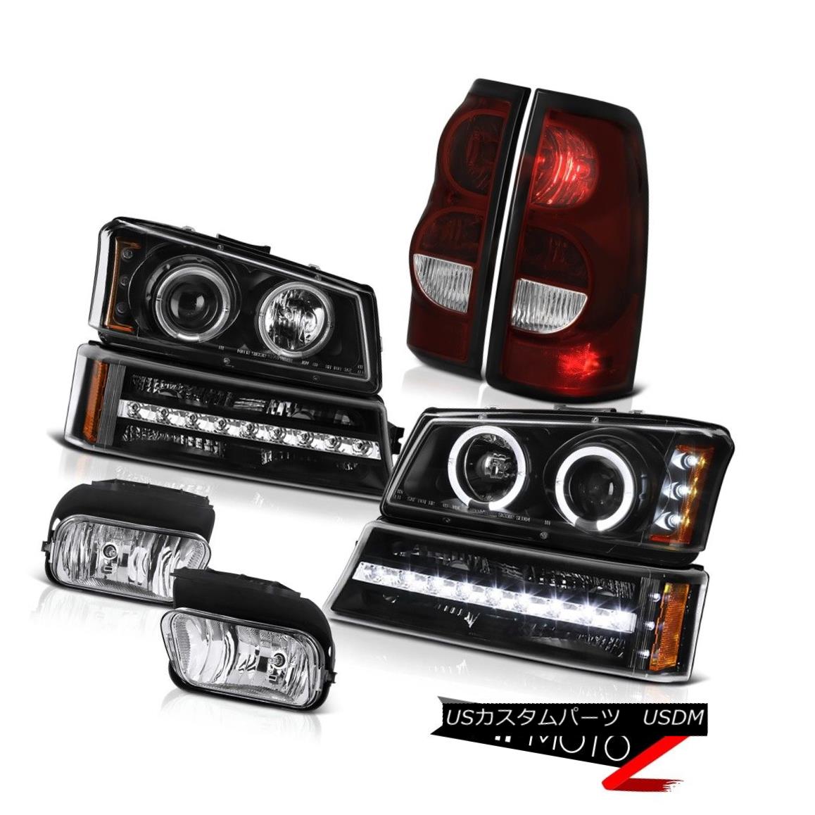 ヘッドライト 03-06 Silverado Euro Chrome Fog Lamps Tail Raven Black Bumper Light Headlights 03-06シルバラードユーロクロームフォグランプテールレイブンブラックバンパーライトヘッドライト 【並行輸入品】
