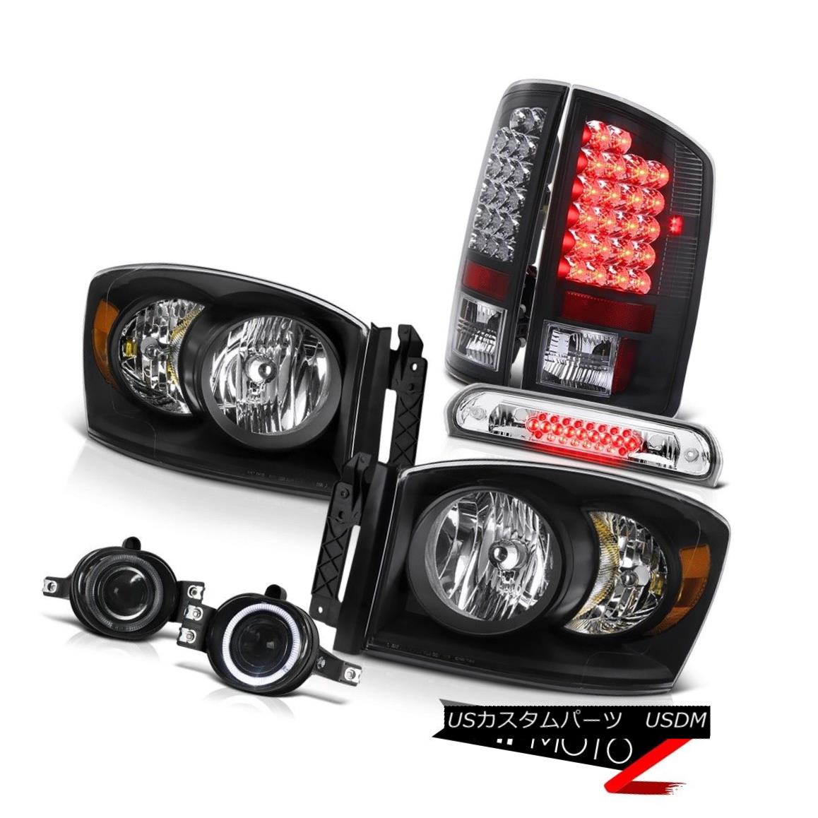 ヘッドライト Crystal Black Headlights SMD Tail Light Projector Fog 3rd LED 2006 Dodge Ram SLT クリスタルブラックヘッドライトSMDテールライトプロジェクターフォグ3rd LED 2006 Dodge Ram SLT 【並行輸入品】