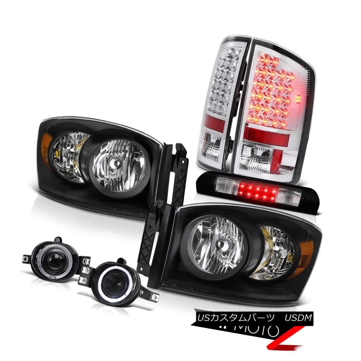 ヘッドライト Black Headlight Chrome Tail Light Bumper Fog Third Brake LED 2006 Dodge Ram ST ブラックヘッドライトクロームテールライトバンパーフォグ第3ブレーキLED 2006 Dodge Ram ST 【並行輸入品】