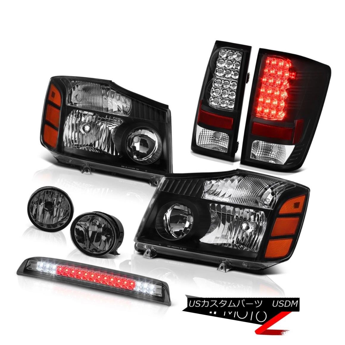 ヘッドライト For 04-15 Titan Pro-4X Headlight Tail Light Dark Smoke Fog Roof Stop LED Tinted 04-15タイタンプロ-4Xヘッドライトテールライトダークスモーク霧屋根ストップLED Tinted 【並行輸入品】