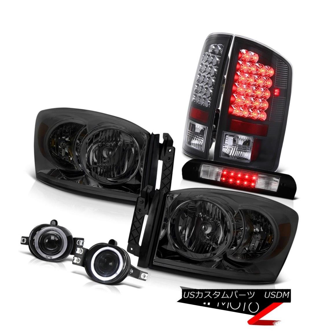 ヘッドライト 2007-2008 Ram Hemi Diamond Cut Headlights SMD Brake Taillights Fog 3rd Brake LED 2007-2008ラム・ヘミダイヤモンドヘッドライトSMDブレーキ羽口フォグ第3ブレーキLED 【並行輸入品】