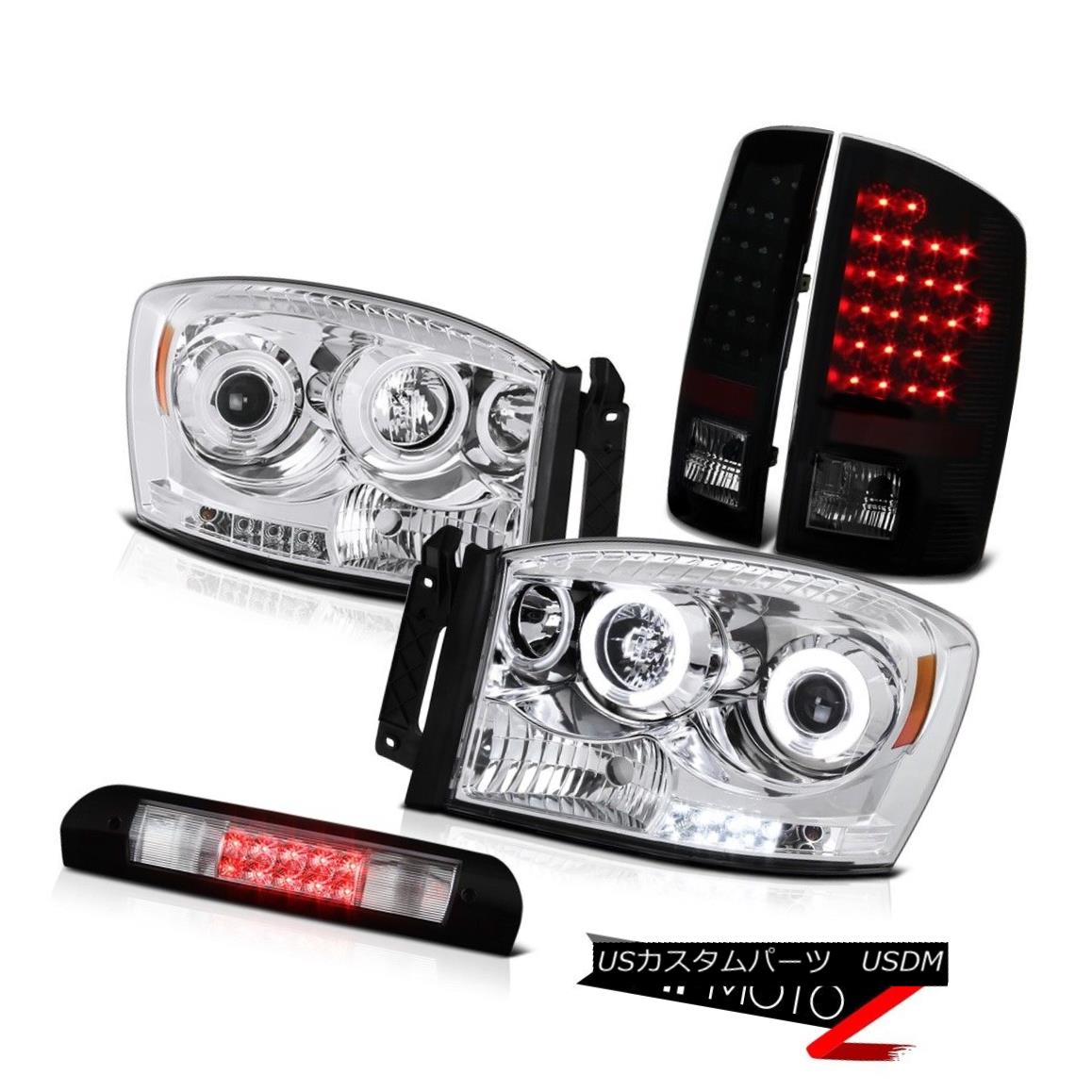 ヘッドライト CCFL Halo Headlamps Sinister Black LED Brake Lamps Euro Third 2007-2008 Ram WS CCFL HaloヘッドランプSinister Black LEDブレーキランプEuro 3rd 2007-2008 Ram WS 【並行輸入品】