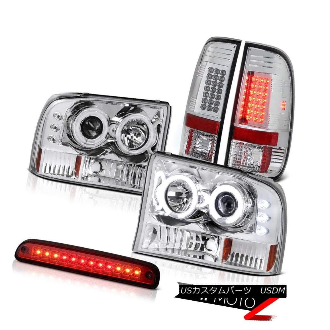 ヘッドライト Projector DRL Headlights CCFL Ring Third Brake Red LED 1999-2004 Ford F350 SD プロジェクターDRLヘッドライトCCFLリング第3ブレーキ赤色LED 1999-2004 Ford F350 SD 【並行輸入品】