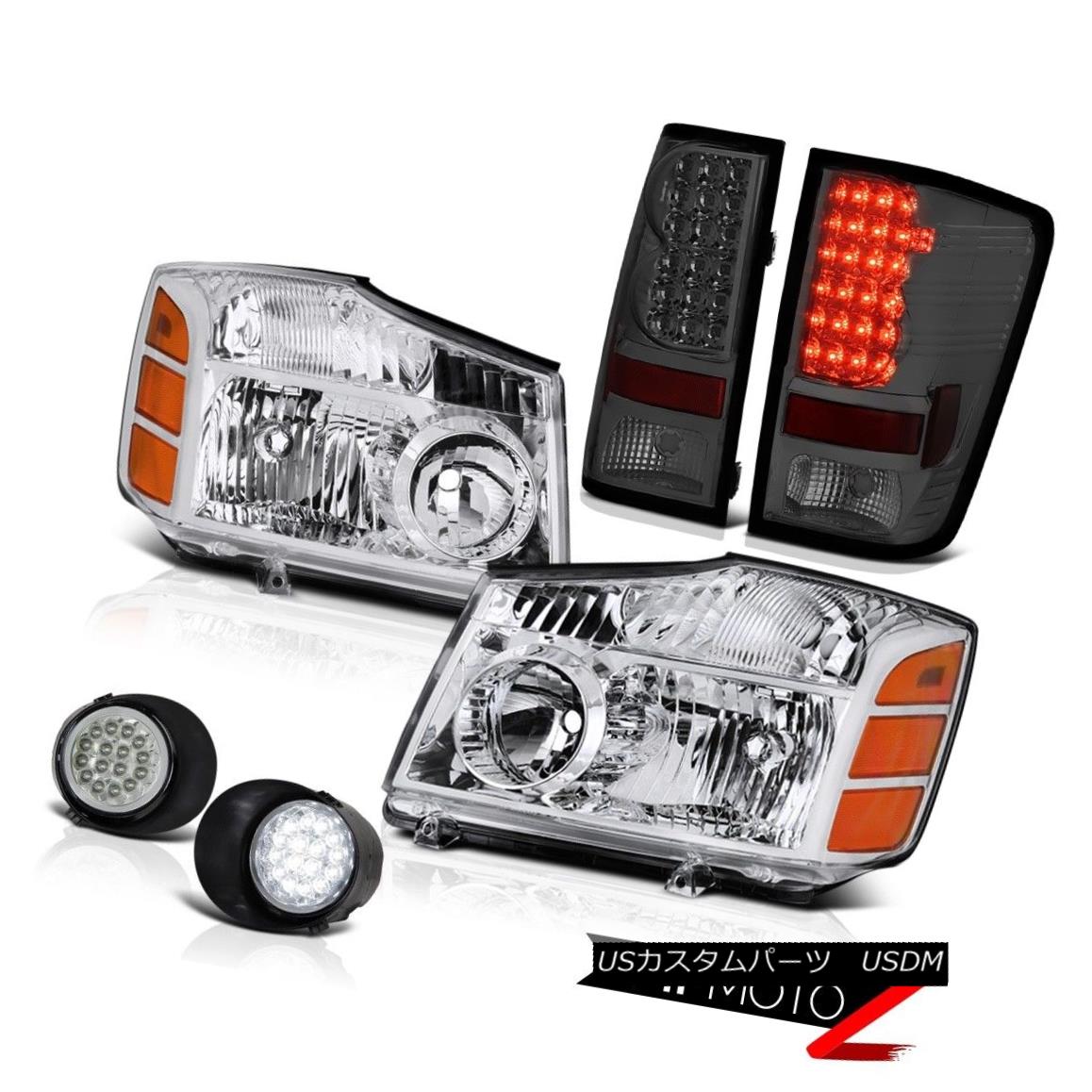 ヘッドライト For 04-15 Titan Pro-4X Crystal Clear Headlight LED Tail Light Smoke SMD Foglight 04 - 15タイタンPro - 4XクリスタルクリアヘッドライトLEDテールライト煙SMD Foglight 【並行輸入品】