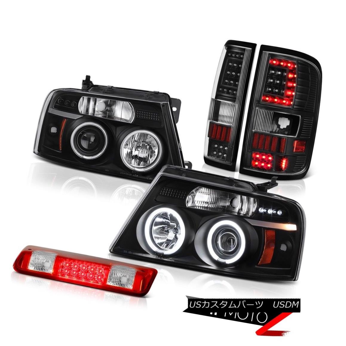 ヘッドライト 2004-2008 Ford F150 F-150 Black Led Bar Tail Lamp Red Clear 3Rd Brake Head L+R 2004-2008フォードF150 F-150ブラックLedバーテールランプレッドクリア3RdブレーキヘッドL + R 【並行輸入品】