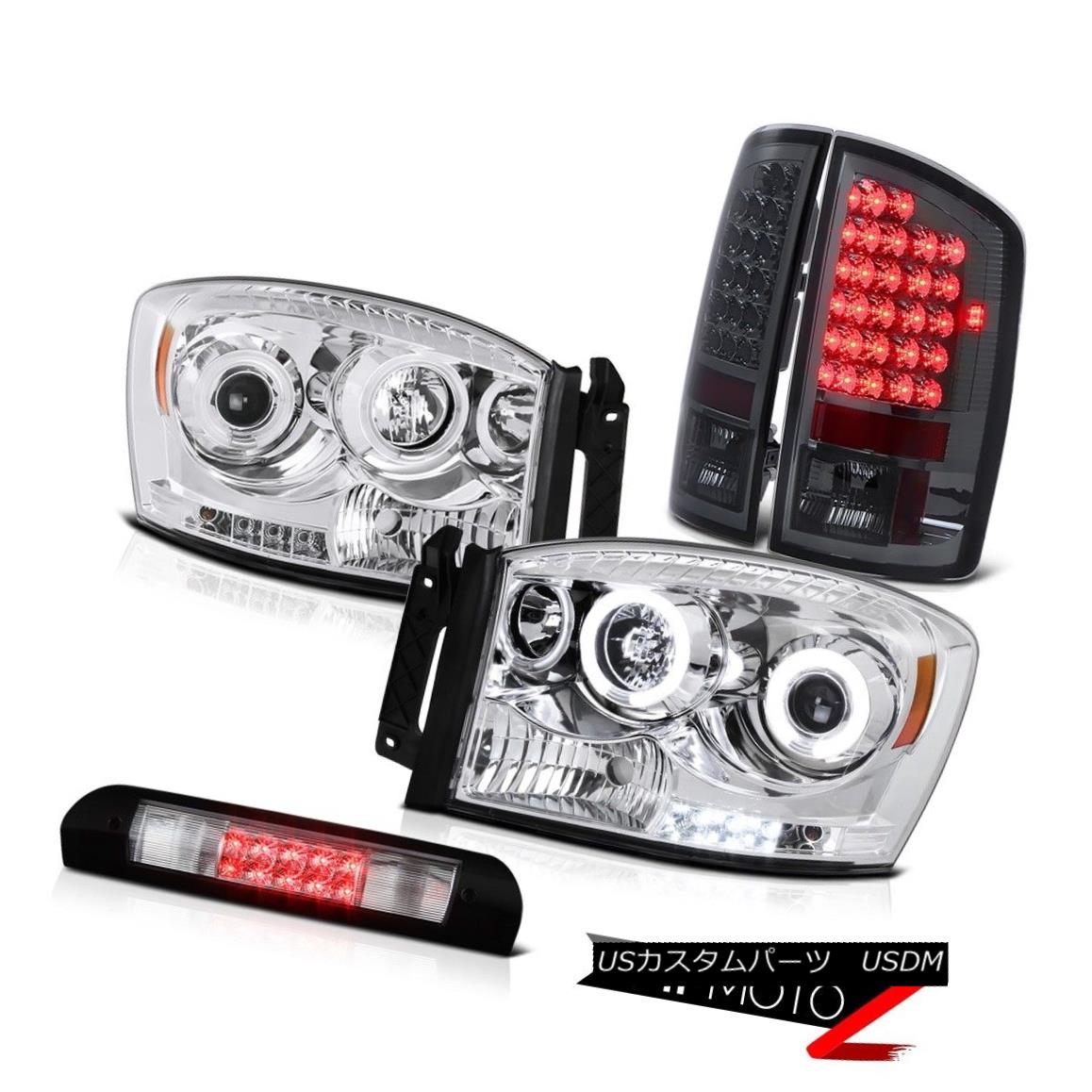 ヘッドライト 2006 Dodge Ram Headlights CCFL Angel Eye Smoke LED Tail Brake Lamps Chrome 3rd 2006ダッジラムヘッドライトCCFLエンジェルアイスモークLEDテールブレーキランプクロム3 【並行輸入品】 127,600円