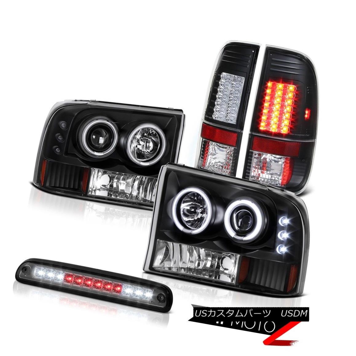 ヘッドライト Brightest CCFL Halo Headlights Tinted 3rd Brake LED Black Tail Light 99-04 F250 最も明るいCCFLハローヘッドライトは、3番目のブレーキLEDを暗くします。ブラックテールライト99-04 F250 【並行輸入品】 127,600円