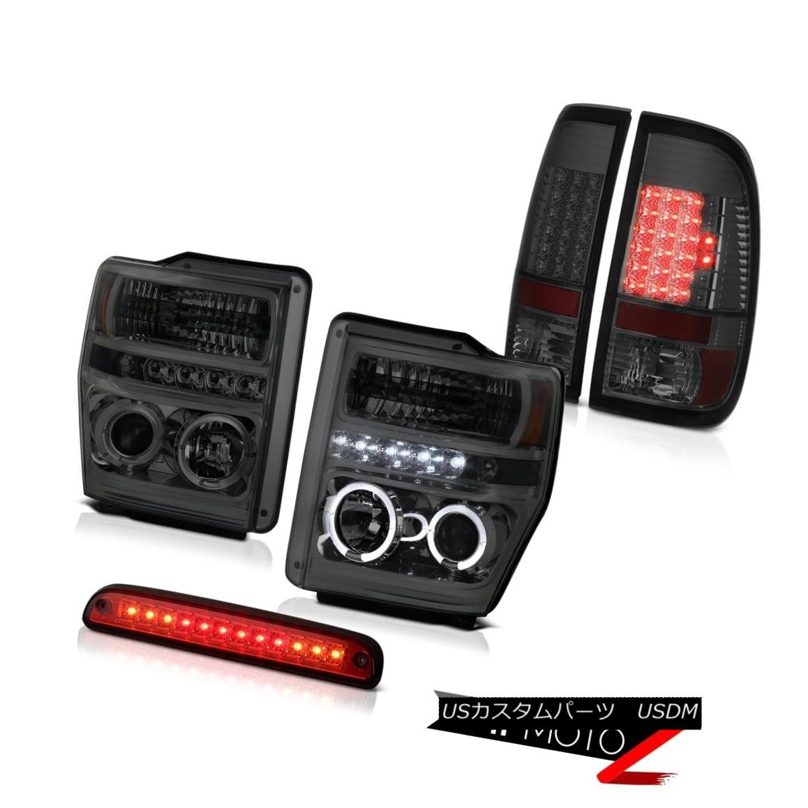 ヘッドライト 08-10 F350 Triton V8 Halo Smoke Headlights Smoked LED Taillamps Roof Brake Cargo 08-10 F350 Triton V8 HaloスモークヘッドライトスモークLEDタイルランプ屋根用ブレーキカーゴ 【並行輸入品】