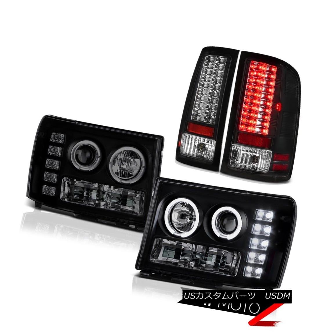 ヘッドライト Halo Rim Headlight Black Smoke SMD LED Tail Lights 2007-2013 GMC Sierra 6.6L SLE ハローリムヘッドライトブラックスモークSMD LEDテールライト2007-2013 GMC Sierra 6.6L SLE 【並行輸入品】