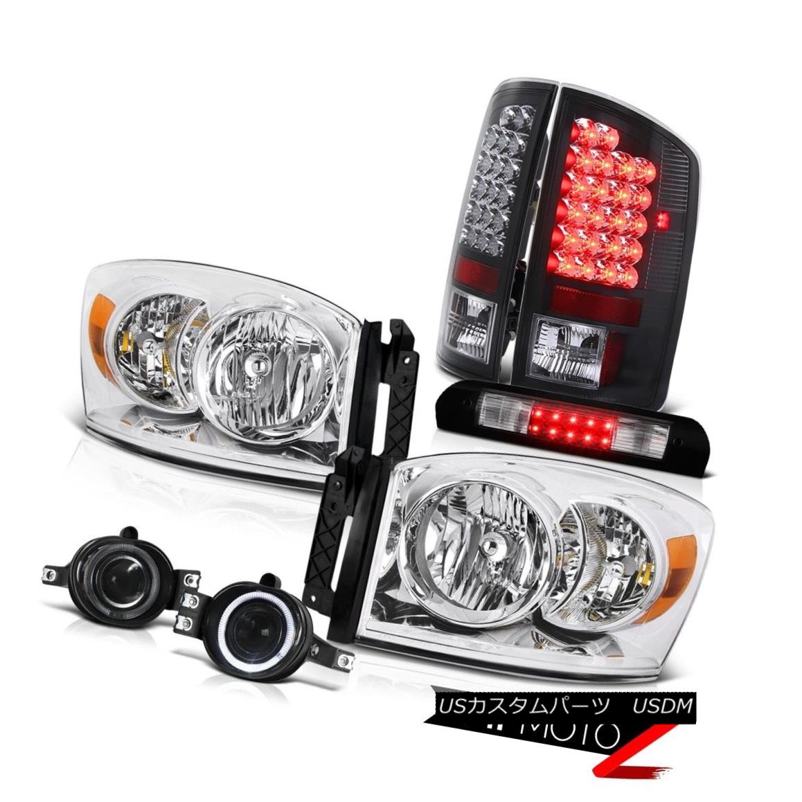 ヘッドライト 2007 2008 Ram V6 New Headlights Black Tail Light Projector Bumper Fog High Stop 2007 2008 Ram V6新型ヘッドライトブラックテールライトプロジェクターバンパーフォグハイストップ 【並行輸入品】
