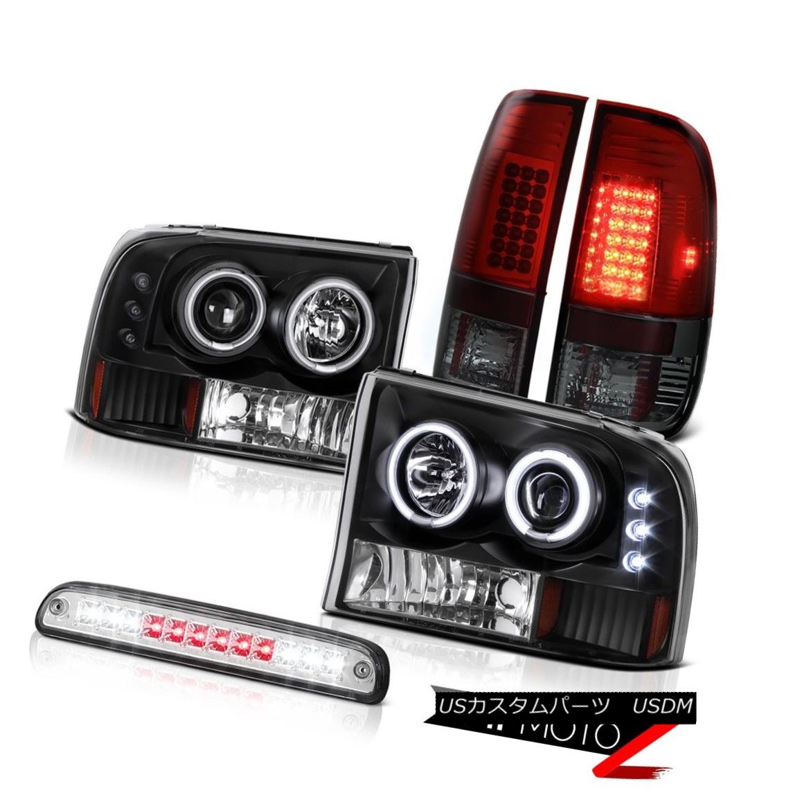 ヘッドライト Black CCFL Angel Eye Headlight Stop LED Rear TailLight 99 00 01 02 03 04 F350 XL ブラックCCFLエンジェルアイヘッドライトストップLEDリアテールライト99 00 01 02 03 04 F350 XL 【並行輸入品】