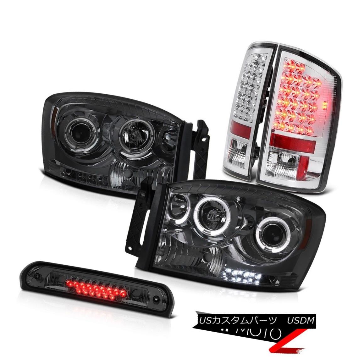 ヘッドライト Projector Smoke Angel Eye Headlight Chrome Tail Lamp High Stop LED 2007 2008 Ram プロジェクタースモークエンジェルアイヘッドライトクロームテールランプハイストップLED 2007 2008 Ram 【並行輸入品】