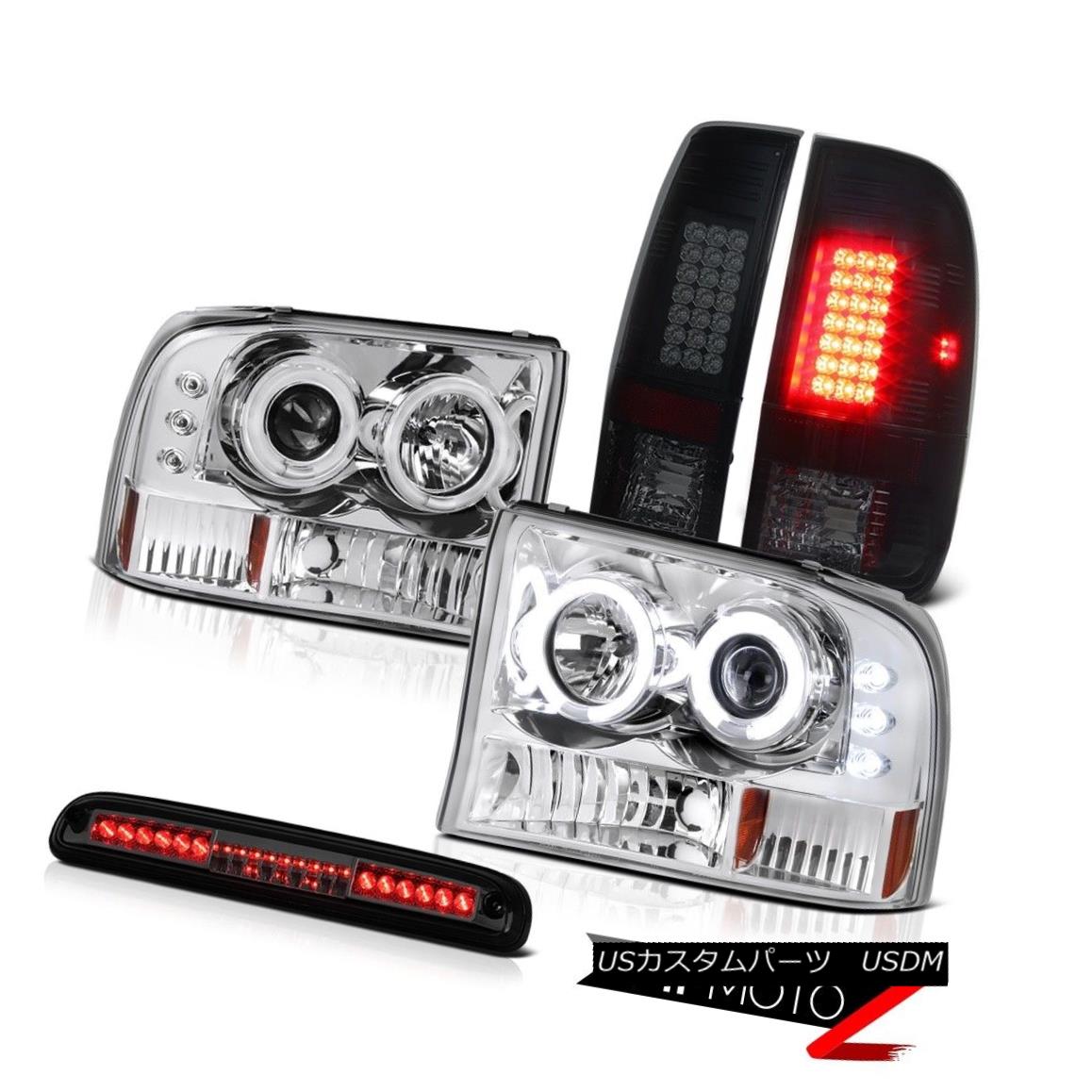 ヘッドライト 1999-2004 F250 Lariat CCFL Angel Eye Headlamps Sinister Black Brake Lamps Third 1999-2004 F250 Lariat CCFLエンジェルアイヘッドランプSinister Black Brake Lamps Third 【並行輸入品】