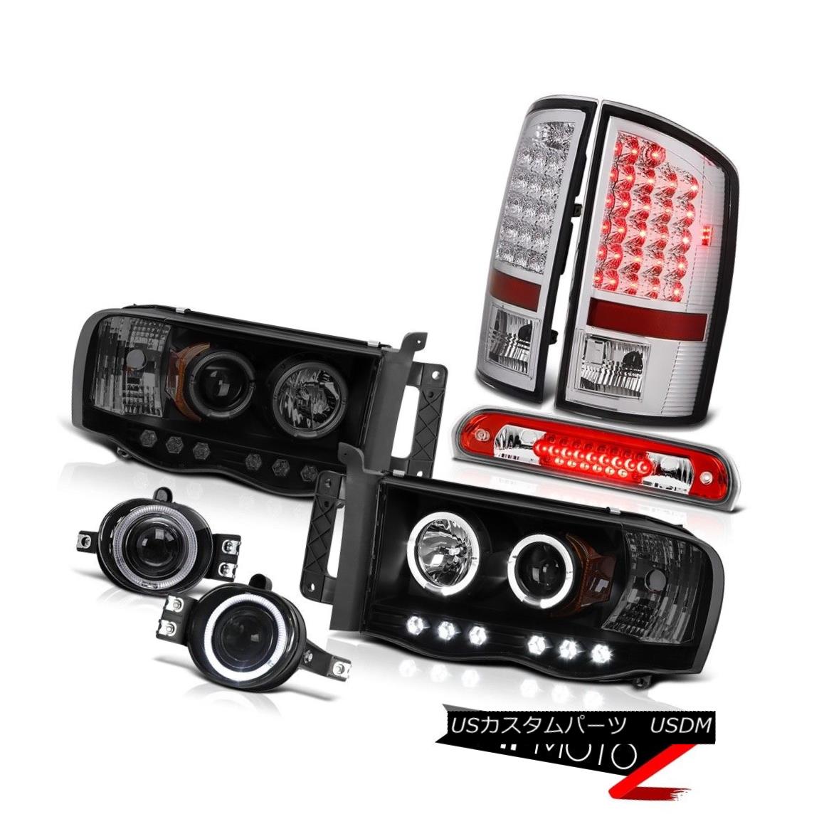 ヘッドライト 2002-05 Ram SLT Smoke Halo Headlight SMD Tail Lights Foglights 3rd Brake Red LED 2002-05 Ram SLTスモークハローヘッドライトSMDテールライトフォグライト第3ブレーキ赤LED 【並行輸入品】