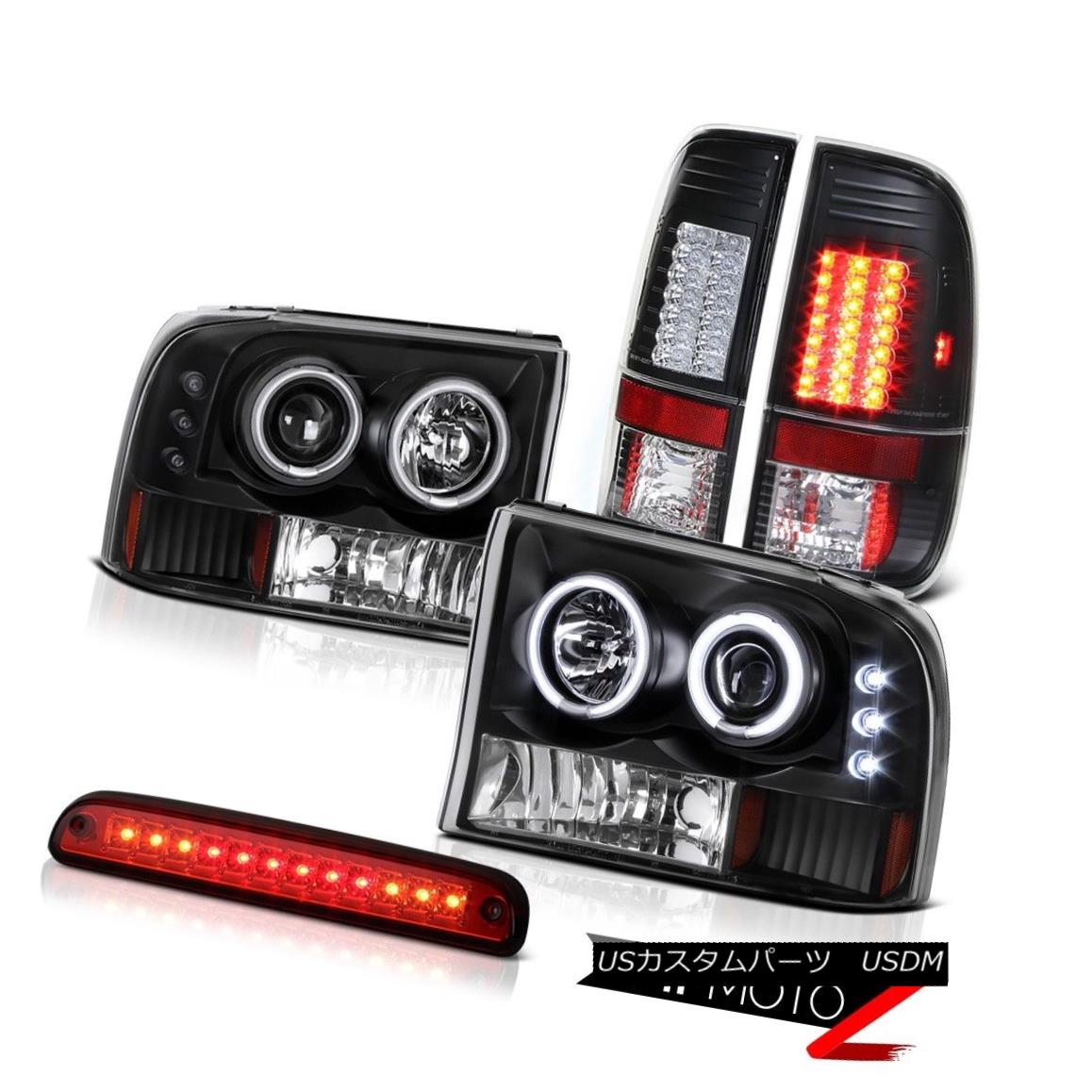 ヘッドライト Angel Eye CCFL Headlamps High Stop LED Red Bright Tail Light 99-04 F350 7.3L エンジェルアイCCFLヘッドランプハイストップLEDレッドブライトテールライト99-04 F350 7.3L 【並行輸入品】