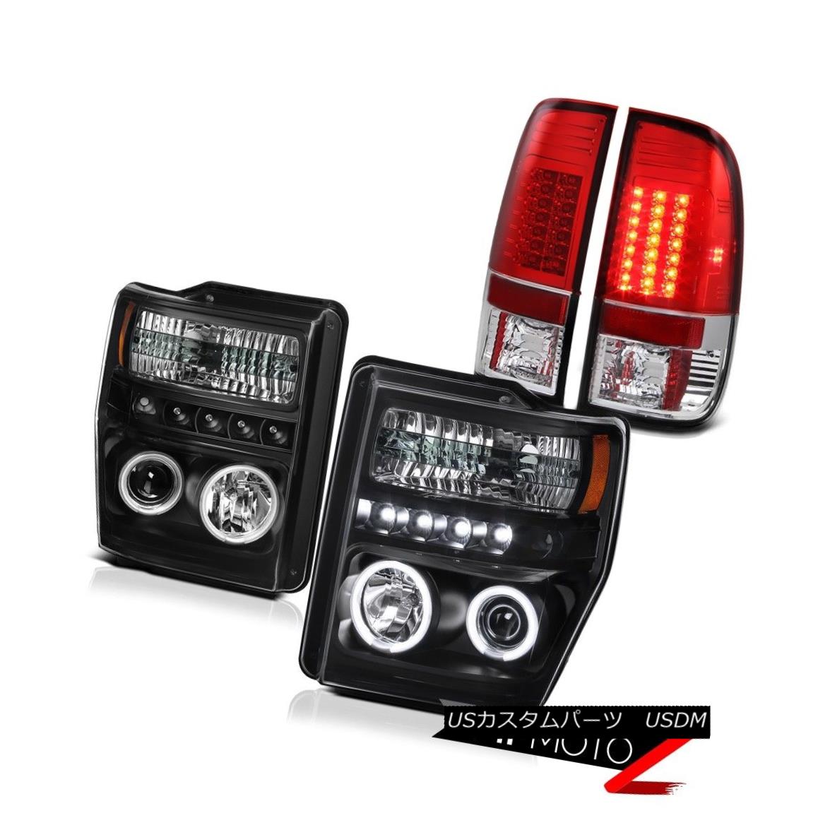 ヘッドライト 2008-2010 Ford F250 F350 V10 Lariat Angel Eye Projector Headlight LED Tail Light 2008-2010フォードF250 F350 V10ラリアットエンジェルアイプロジェクターヘッドライトLEDテールライト 【並行輸入品】