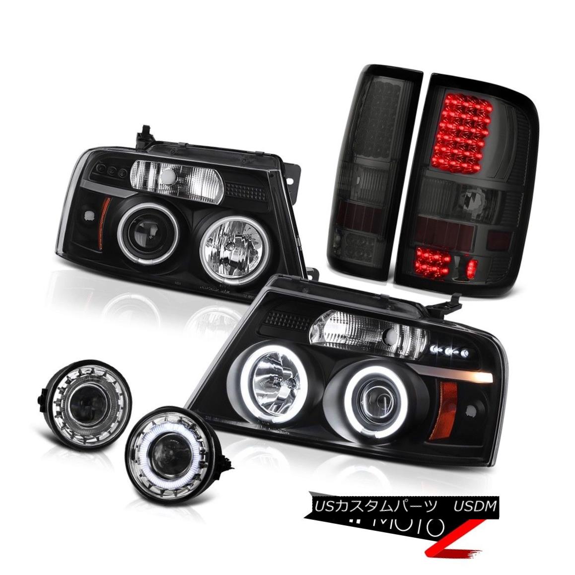 ヘッドライト 06-08 Ford F150 Lariat Foglights Taillights Black Headlights LED \