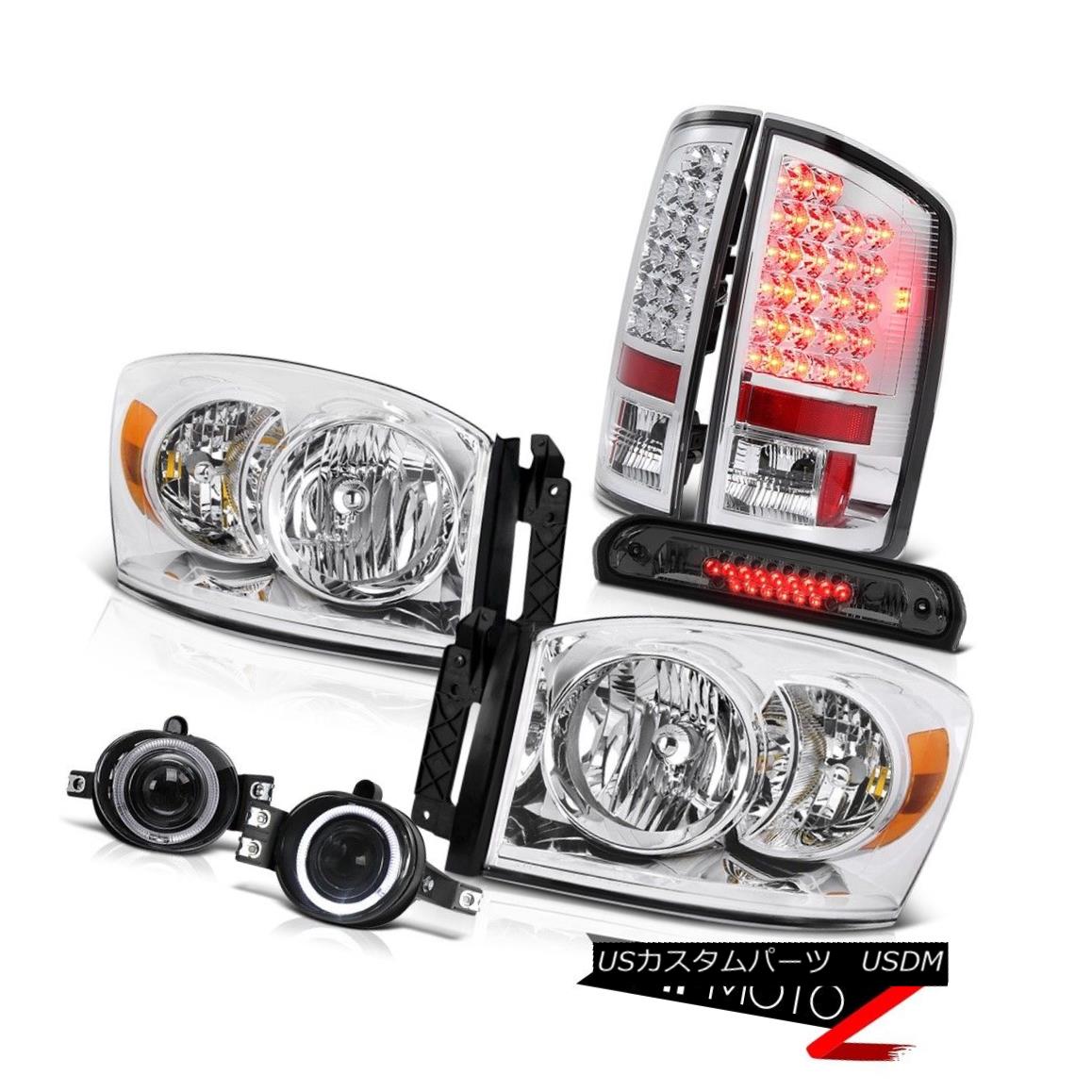 ヘッドライト 2007 2008 Ram ST L+R Headlamps S.M.D Rear Tail Lights Chrome Fog 3RD Cargo LED 2007年2008年ラムST L + RヘッドランプS.M.Dリアテールライトクロムフォグ3RD Cargo LED 【並行輸入品】