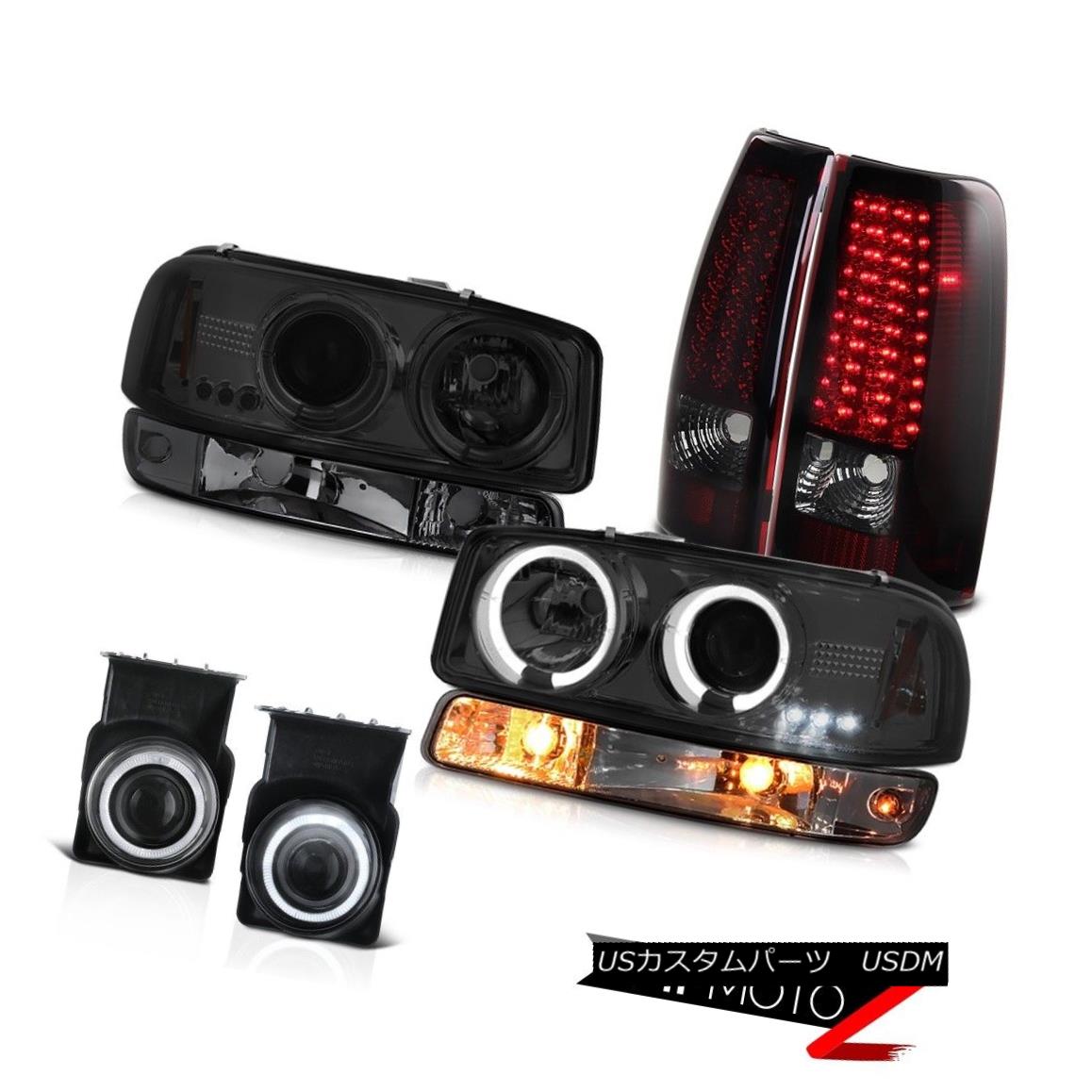 ヘッドライト 2003-2006 GMC Sierra Foglights smoked red led taillamps signal lamp headlights 2003年?2006年GMC Sierra Foglights社、赤色LEDテールライト信号灯を燻製 【並行輸入品】