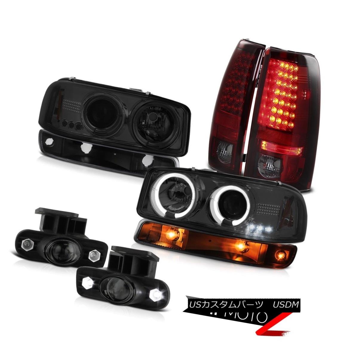 ヘッドライト 99-02 Sierra C3 Dark smoke fog lights led parking brake signal light Headlamps 99-02シエラC3ダーク煙霧灯は、駐車ブレーキ信号灯ヘッドランプを導いた 【並行輸入品】