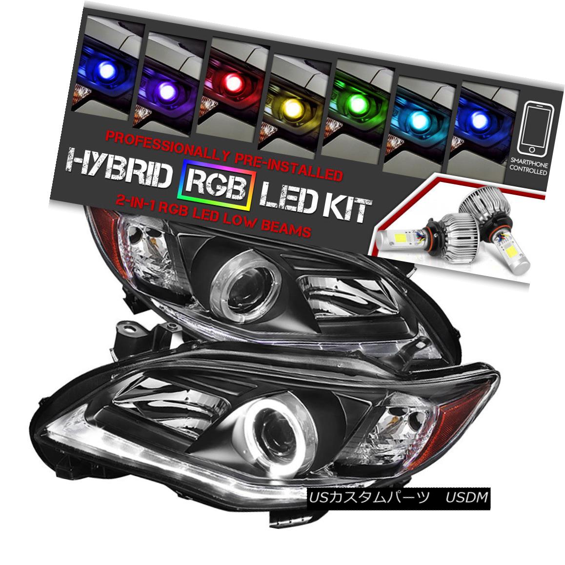 ヘッドライト [Multi-Color LED Low Beam] Toyota Corolla 11-13 JDM Black Halo Headlighs Signal [マルチカラーLEDロービーム]トヨタカローラ11-13 JDMブラックハローヘッドライト信号 【並行輸入品】