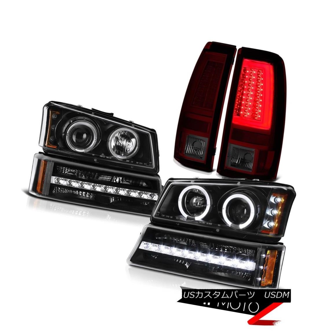 ヘッドライト 03-06 Silverado 3500Hd Tail Lamps Turn Signal Headlamps Halo Ring \