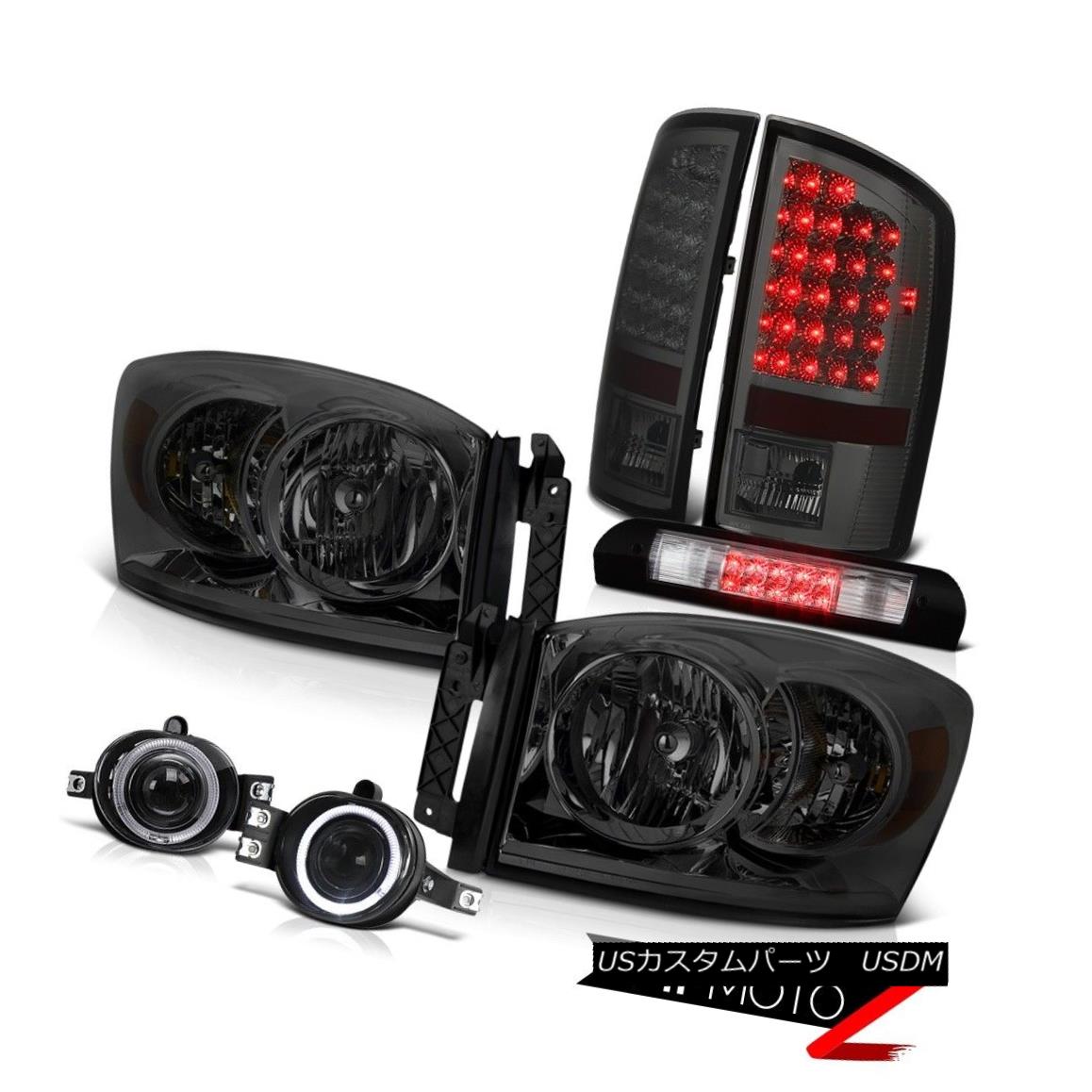 ヘッドライト 07 08 Ram WS Smoke Tinted Headlamps LED Tail Lamps Projector Euro Fog Chrome 3rd 07 08 Ram WS煙つきヘッドランプLEDテールランププロジェクターユーロフォグクロム3rd 【並行輸入品】