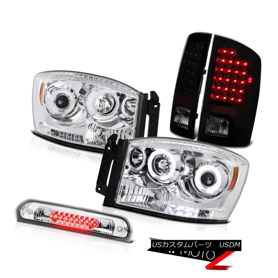 ヘッドライト 2006 Dodge Ram 2500 Angel Eye Headlights Smoke LED Tail Lamps Third Brake Cargo 2006 Dodge Ram 2500エンジェルアイヘッドライトスモークLEDテールランプ第3ブレーキカーゴ 【並行輸入品】