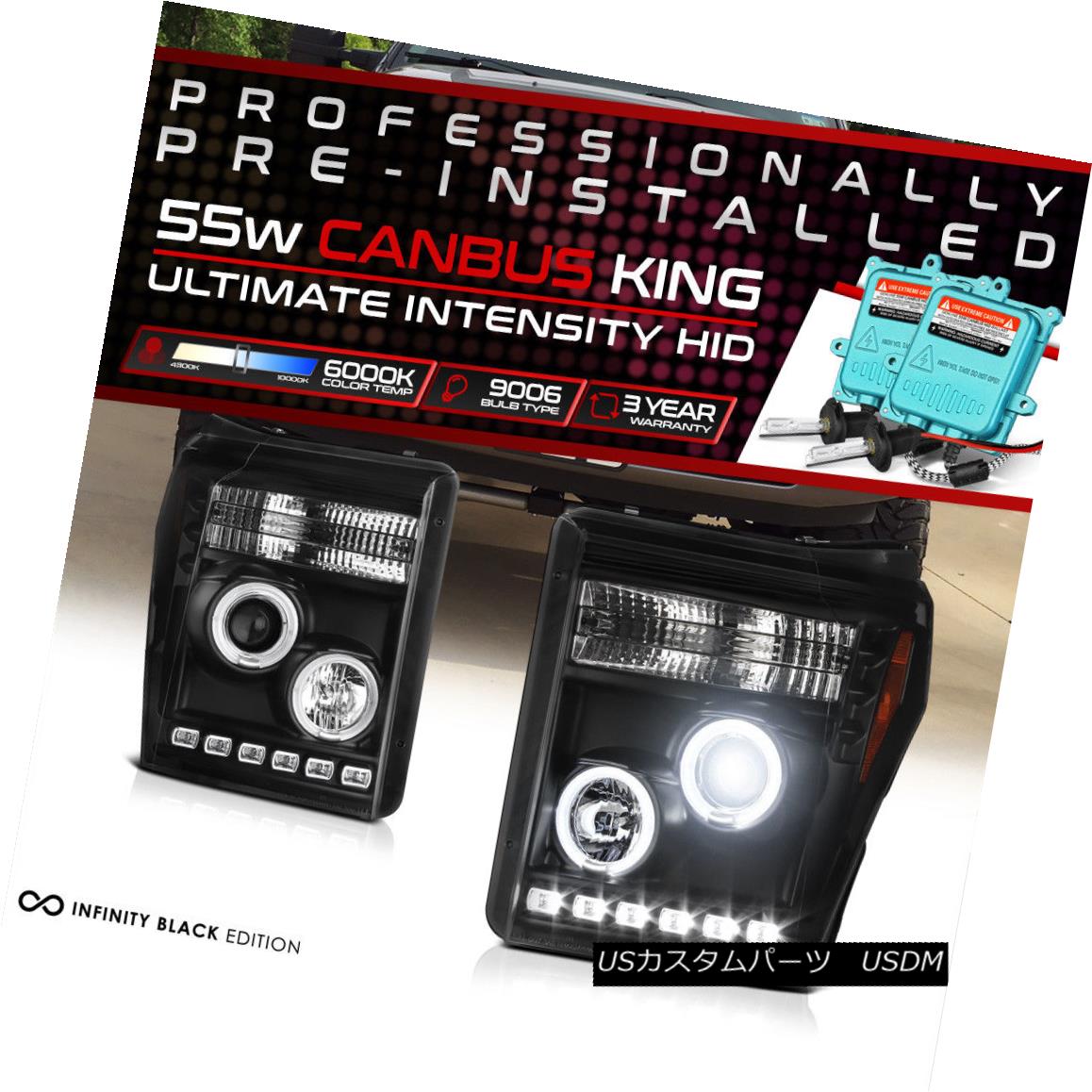 ヘッドライト !PRE-INSTALLED HID LOW BEAM! CCFL Ring 2011-2016 Ford F250 F350 Headlights Pair ！プリインストールされたHID LOW BEAM！ CCFLリング2011-2016 Ford F250 F350ヘッドライトペア 【並行輸入品】