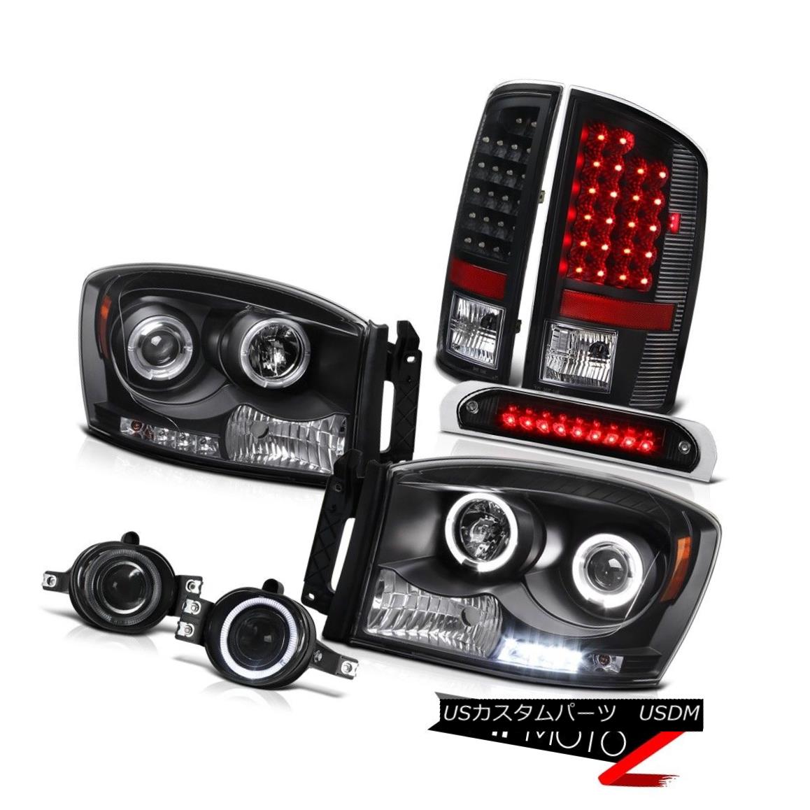 ヘッドライト 2007-2008 Ram V6 Black Headlights Projector LED Taillights Driving Fog Roof 3rd 2007-2008 Ram V6ブラックヘッドライトプロジェクターLED曇り灯 【並行輸入品】