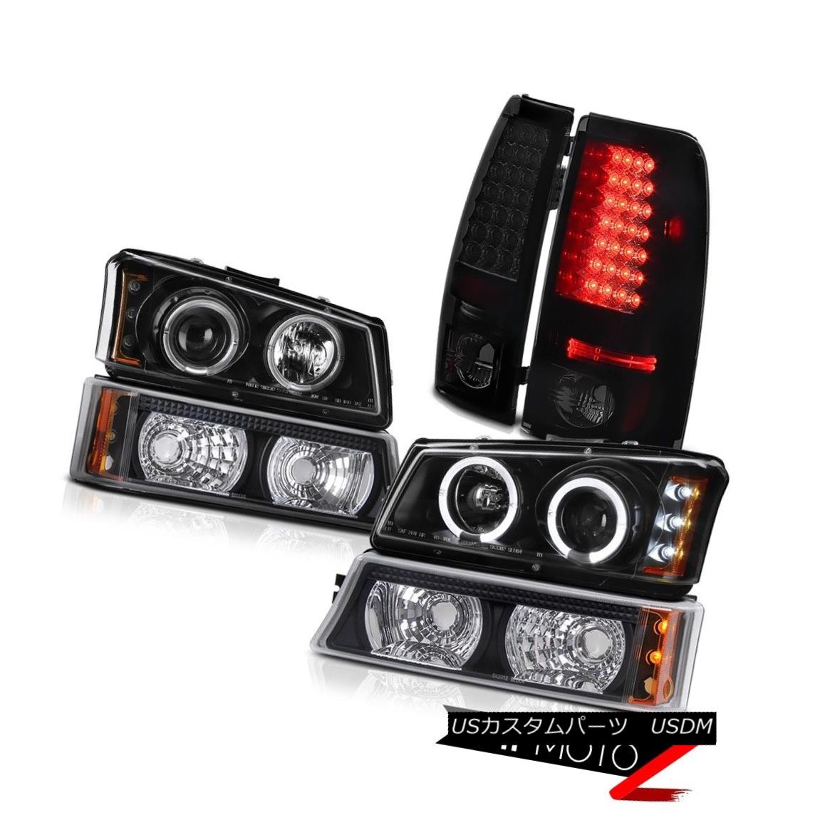 ヘッドライト 2003-2006 Silverado 2500HD Angel Eye Halo Headlight Bumper LED Tail Lights Lamps 2003-2006シルバラード2500HDエンジェルアイハローヘッドライトバンパーLEDテールライトランプ 【並行輸入品】