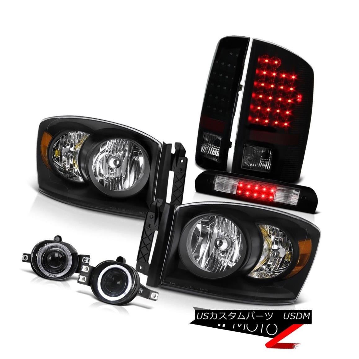 ヘッドライト 2007-2008 Dodge Ram 3500 Black Headlamps Sinister LED Taillights Driving Fog 3rd 2007-2008ダッジラム3500ブラックヘッドランプサニスターLED曇り灯 【並行輸入品】