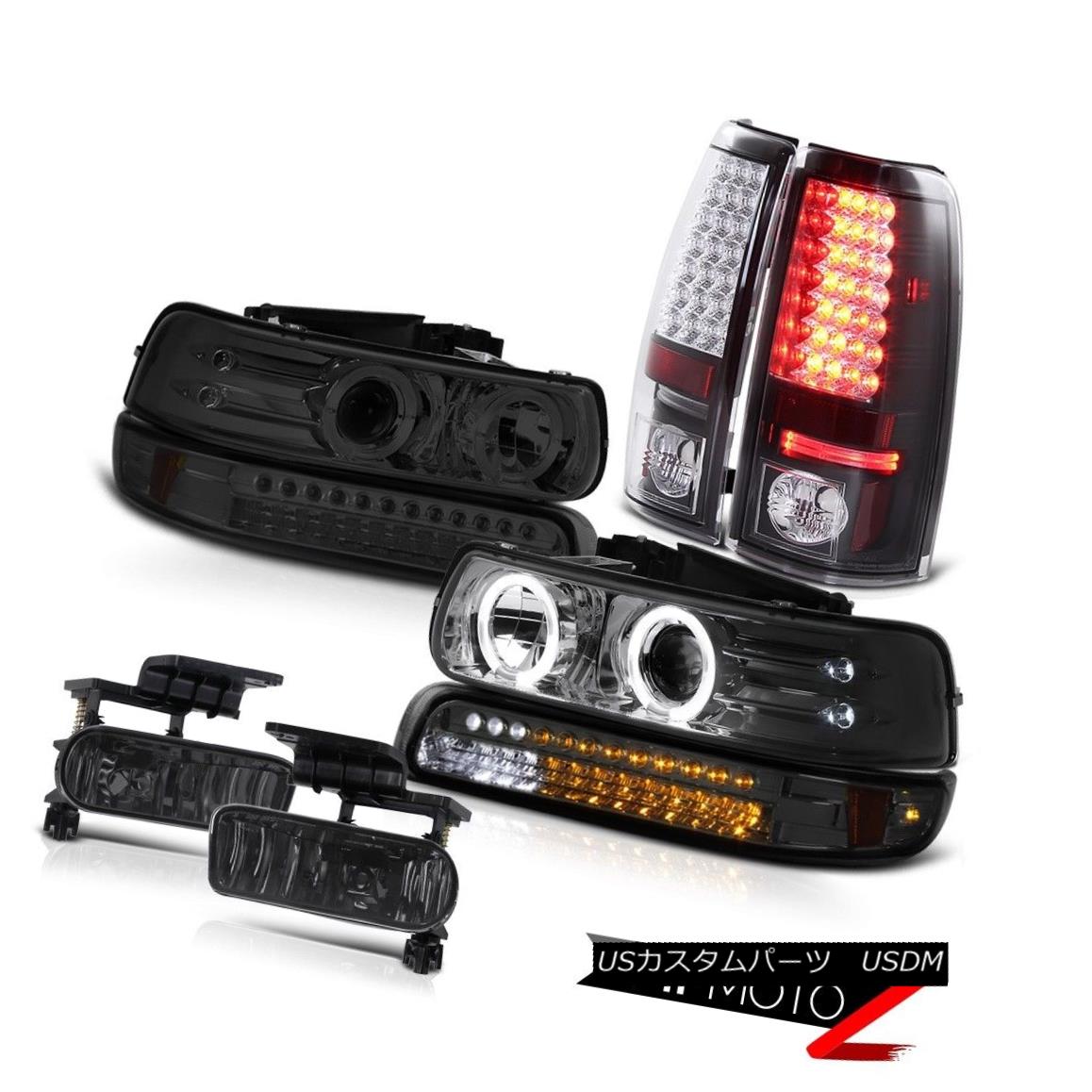 低価格の ライト・ランプ-1999-2002 Fog Taillights Black Signal Headlights Halo LED  Smoke ヘッドライト Silverado 2500HD Silverado  スモークLEDハローヘッドライト信号ブラックテイルライトの霧1999-2002 2500HD