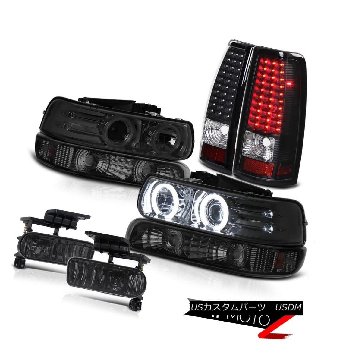 ヘッドライト 2x Angel Eye Headlights SMD Brake TailLights Smoke Fog 99-2002 Silverado 2500HD 2xエンジェルアイヘッドライトとブレーキテールライトSmoke Fog 99-2002 Silverado 2500HD 【並行輸入品】