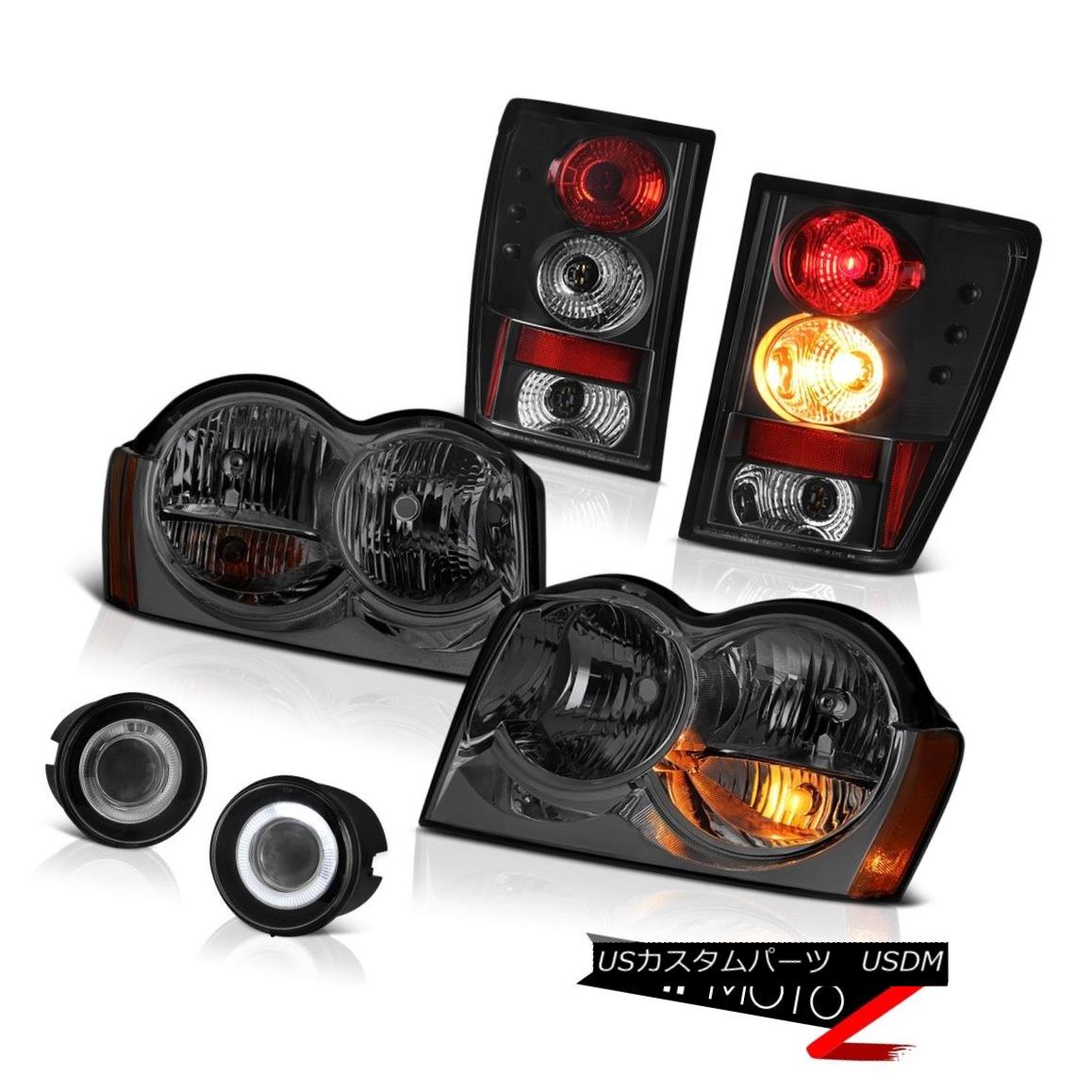 ヘッドライト 05-06 Jeep Grand Cherokee WK Headlights Fog Lamps Matte Black Tail Brake Lights 05-06ジープグランドチェロキーWKヘッドライトフォグランプマットブラックテールブレーキライト 【並行輸入品】