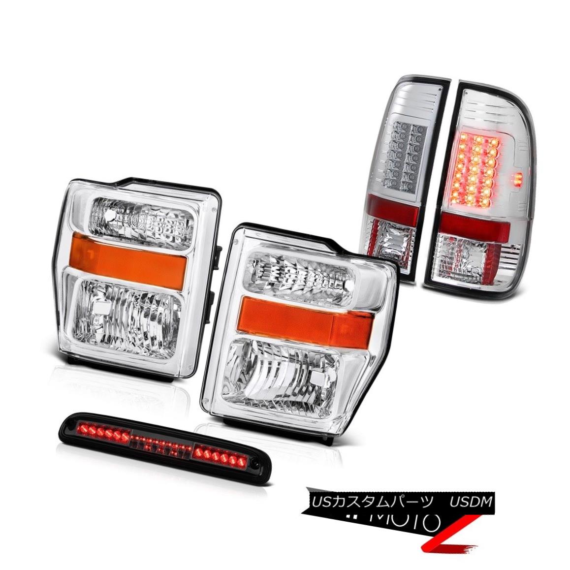 ヘッドライト Chrome Headlights LED Bulb Tail Lights Smoke Brake 08 09 2010 F350 Turbo Diesel クロームヘッドライトLED電球テールライトスモークブレーキ08 09 2010 F350ターボディーゼル 【並行輸入品】