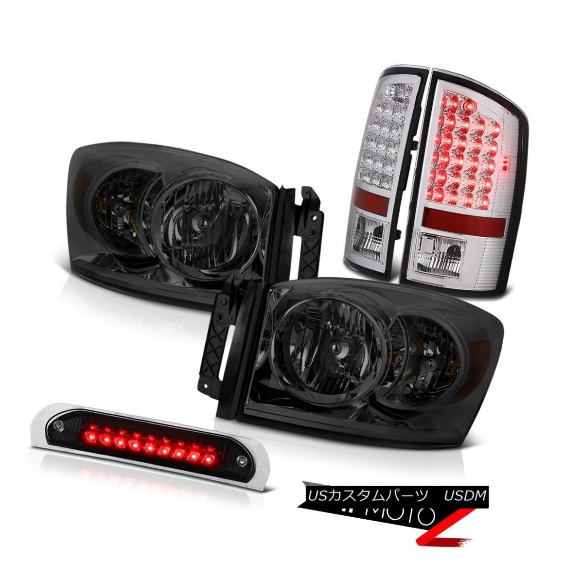 ヘッドライト 2X Dark Smoke Headlights Bright LED Tail Lights High Stop Black 2006 Ram Hemi 2Xダークスモークヘッドライト明るいLEDテールライトハイストップブラック2006 Ram Hemi 【並行輸入品】