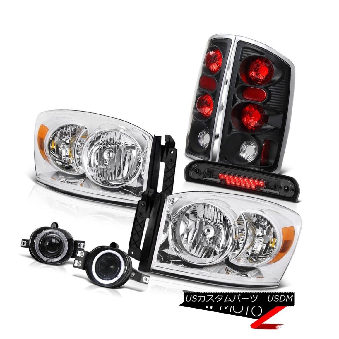 ヘッドライト Chrome Headlamps Black Tail Lamp Foglamps Smoke Third Brake LED 2006 Dodge Ram クロームヘッドランプブラックテールランプフォグランプスモークサードブレーキLED 2006ドッジラム 【並行輸入品】
