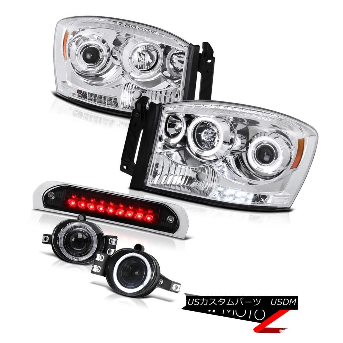 ヘッドライト Chrome Halo Ring Headlights Projector Foglamps High Stop Led Black 07 08 Ram V6 クロームハローリングヘッドライトプロジェクターフォグランプハイストップledブラック07 08ラムv6 Voli Me