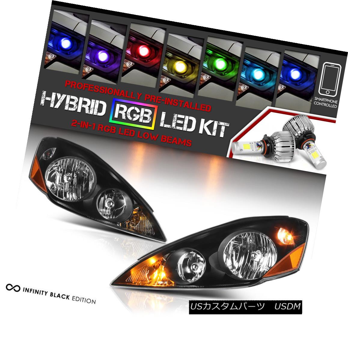 ヘッドライト [Remote Color LED Low Beam] Pair 2006-2010 Toyota Sienna LE XLE Black Headlights [リモートカラーLEDロービーム]ペア2006-2010トヨタシエナLE XLEブラックヘッドライト 【並行輸入品】