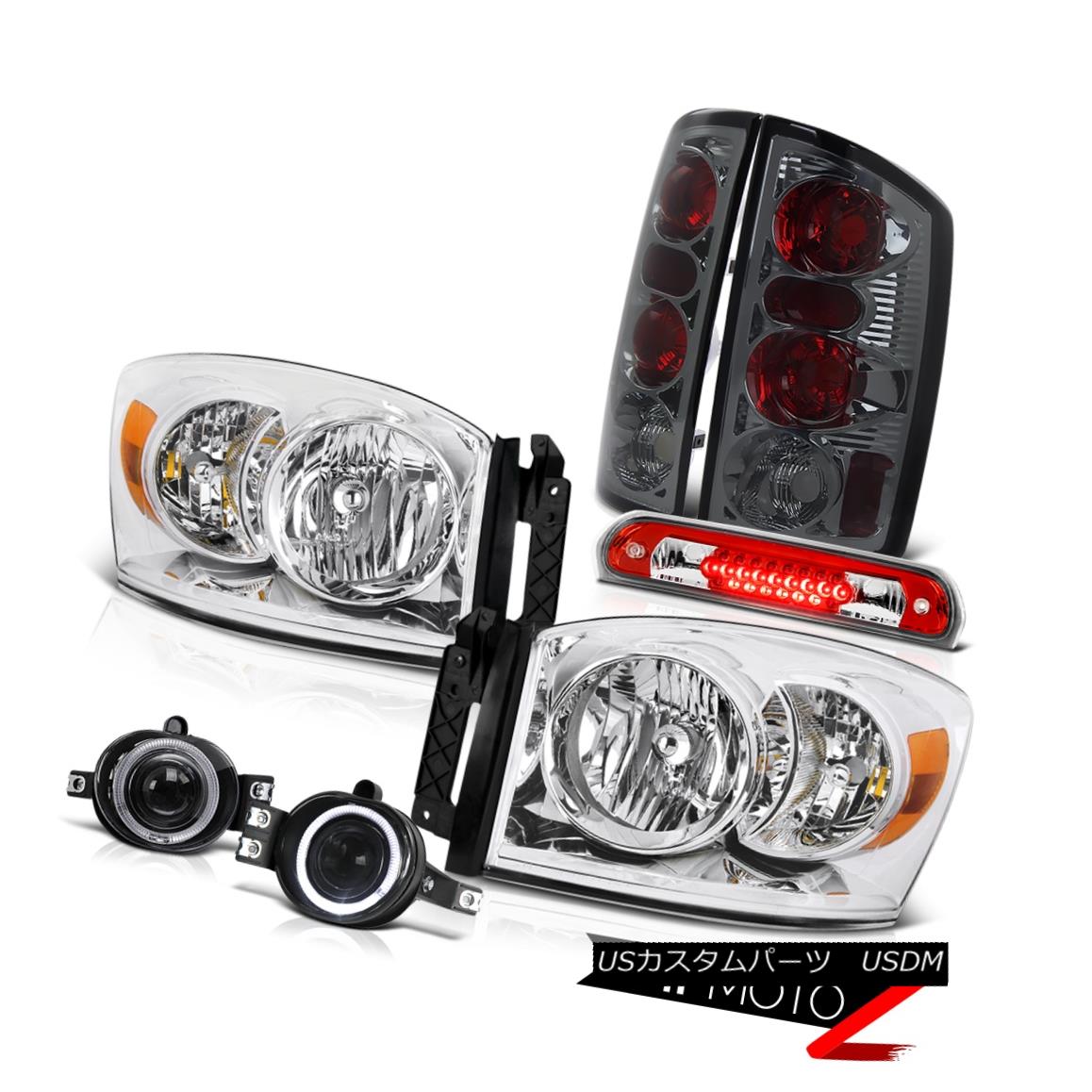 ヘッドライト Euro Headlights Rear Light Smoke Foglamps 3rd Brake Red LED 06 Dodge Ram ユーロヘッドライトリアライトスモークフォグランプ3rdブレーキレッドLED 06ドッジラム 【並行輸入品】