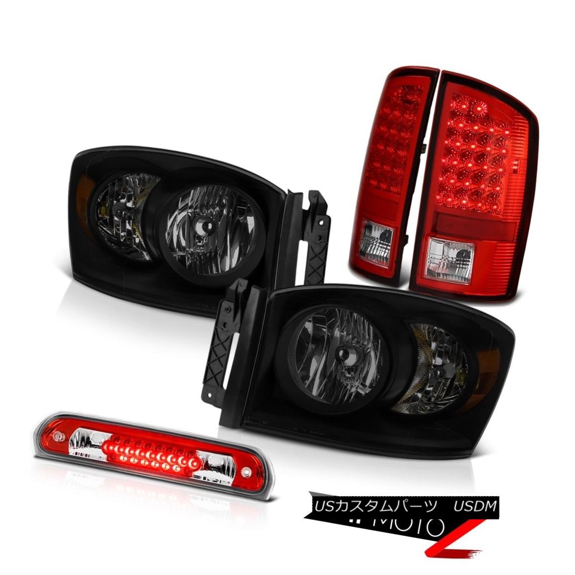 ヘッドライト 2006 Ram 2500 3500 Smoke Tinted Headlamps Red Roof Brake Lamp Taillamps LED SMD 2006 Ram 2500 3500煙がかかったヘッドランプ赤い屋根のブレーキランプタイルランプLED SMD 【並行輸入品】