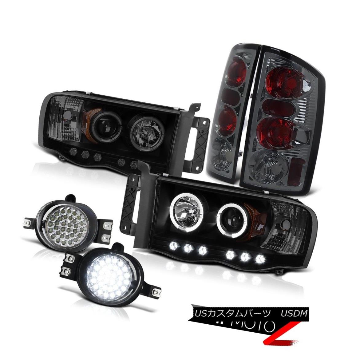 ヘッドライト 2004 2005 Ram Turbo Diesel ST Halo LED Headlights Smoke Rear Tail Light Bumper 2004年2005年ラムターボディーゼルST Halo LEDヘッドライトスモークリアテールライトバンパー 【並行輸入品】