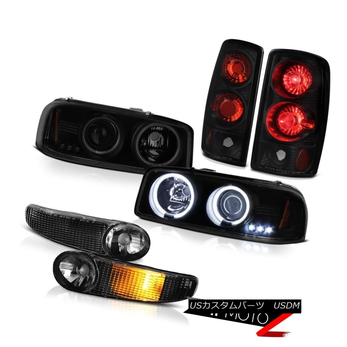 ヘッドライト BEST CCFL Smoke Black Angel Eye Headlamp Signal Rear Brake Taillight 00-06 Yukon BEST CCFLスモークブラックエンジェルアイヘッドランプ信号リアブレーキタイライト00-06ユーコン 【並行輸入品】