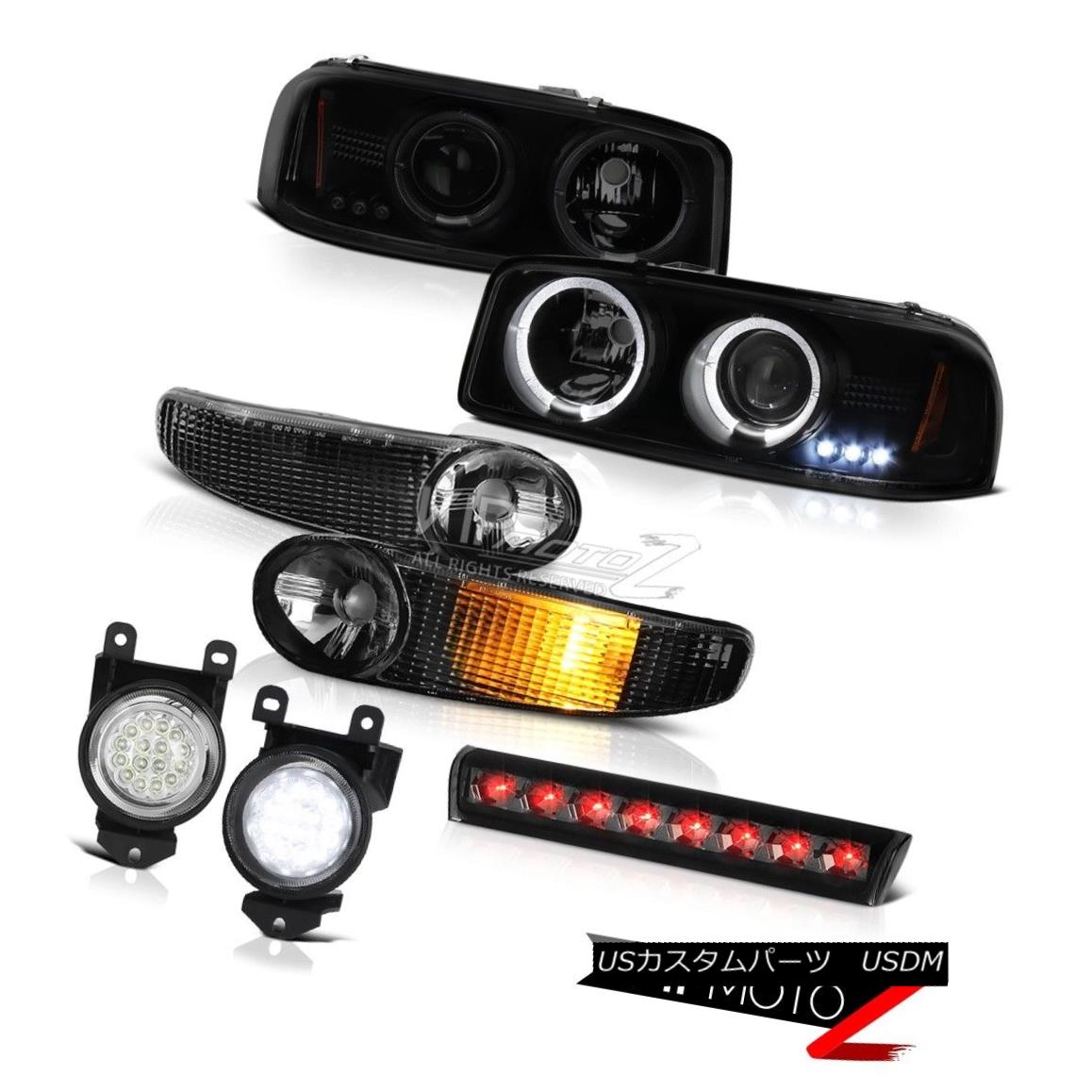 ヘッドライト Halo LED Headlight 01-06 Yukon Signal Bumper Driving Fog Lamps Roof Brake Tinted Halo LEDヘッドライト01-06ユーコンシグナルバンパードライビングフォグランプルーフブレーキティンテッド 【並行輸入品】